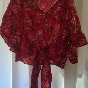 Floral Red Women's Top